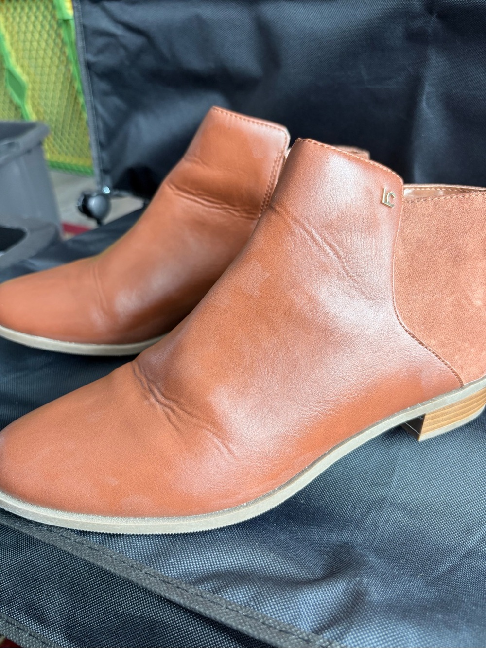 LC Lauren Conrad Cognac Leather Ankle Booties